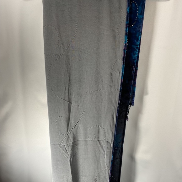 Silk Blend Wrap/scarf. Beaded, deep blues and purple NYE Holiday Boho - Picture 4 of 6